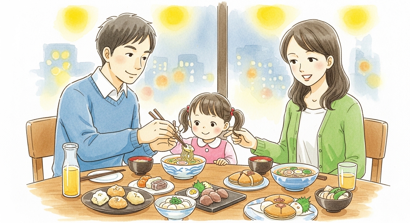 おしゃれな雰囲気で家族ディナーを楽しむ福島市のレストラン