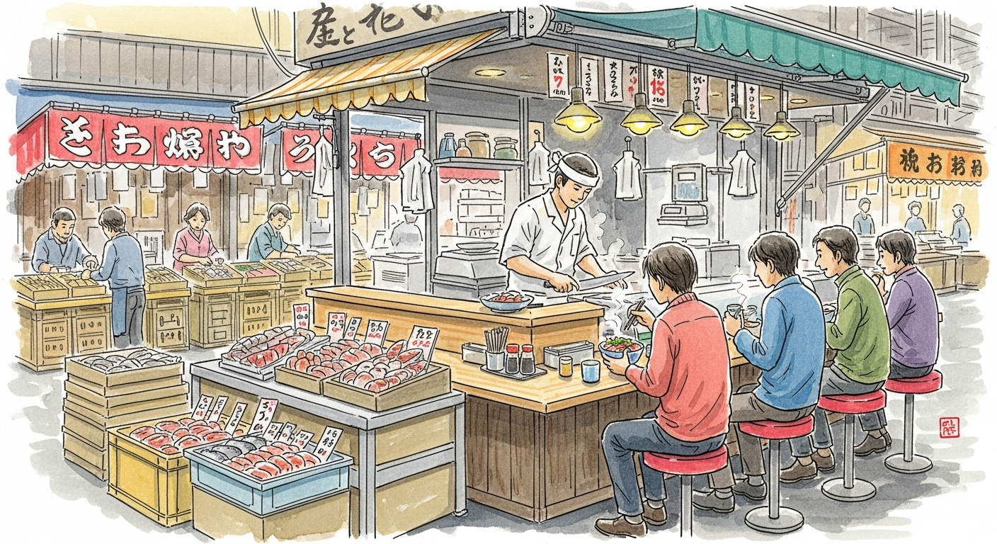 築地場外市場で朝ごはんは何時から始められる？最適な時間帯を知ろう